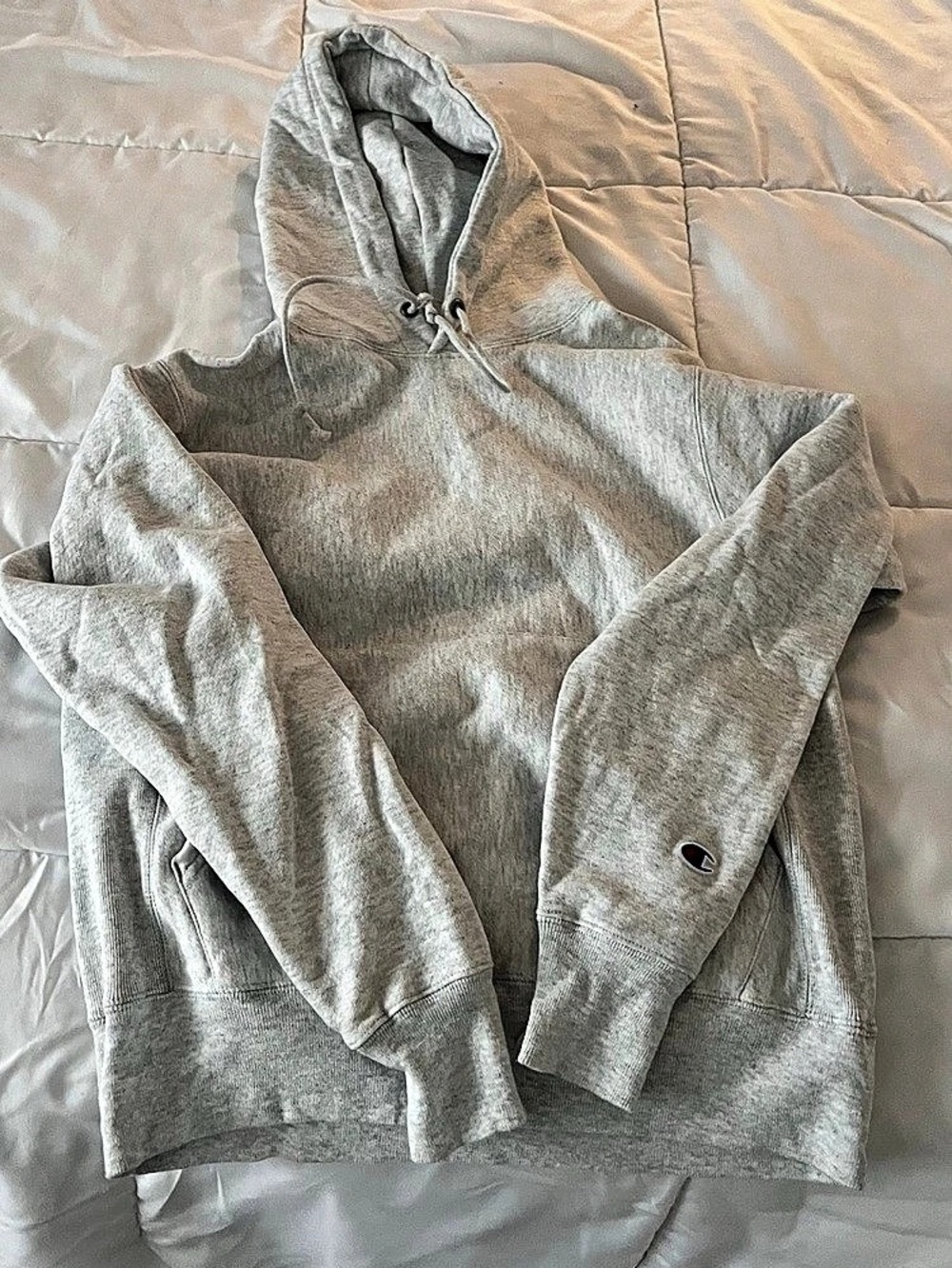 Champion Reverse Weave Gray Hoodie Size Small